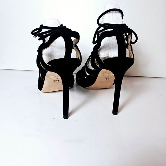 NEW Banana Republic Black Suede Jene Lace-Up Stiletto Heels Size 8 - Picture 5 of 8